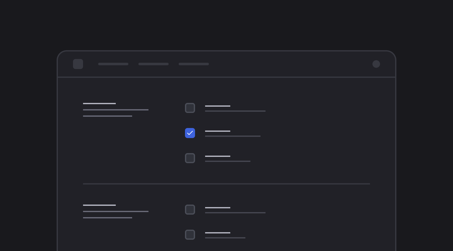 Blocks for Notification Settings