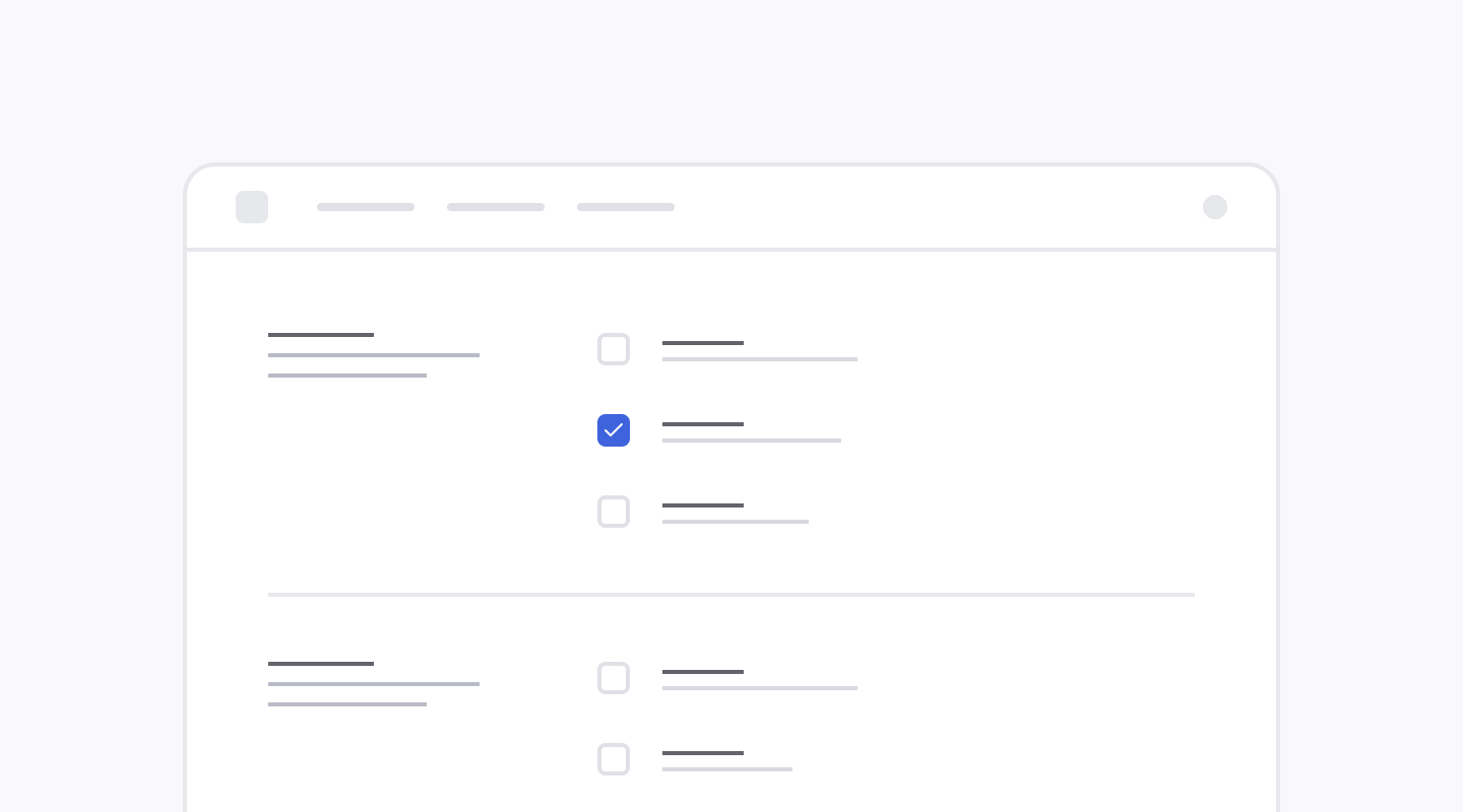 Blocks for Notification Settings