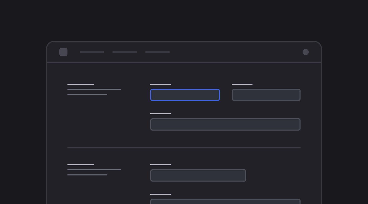 Blocks for Profile Settings