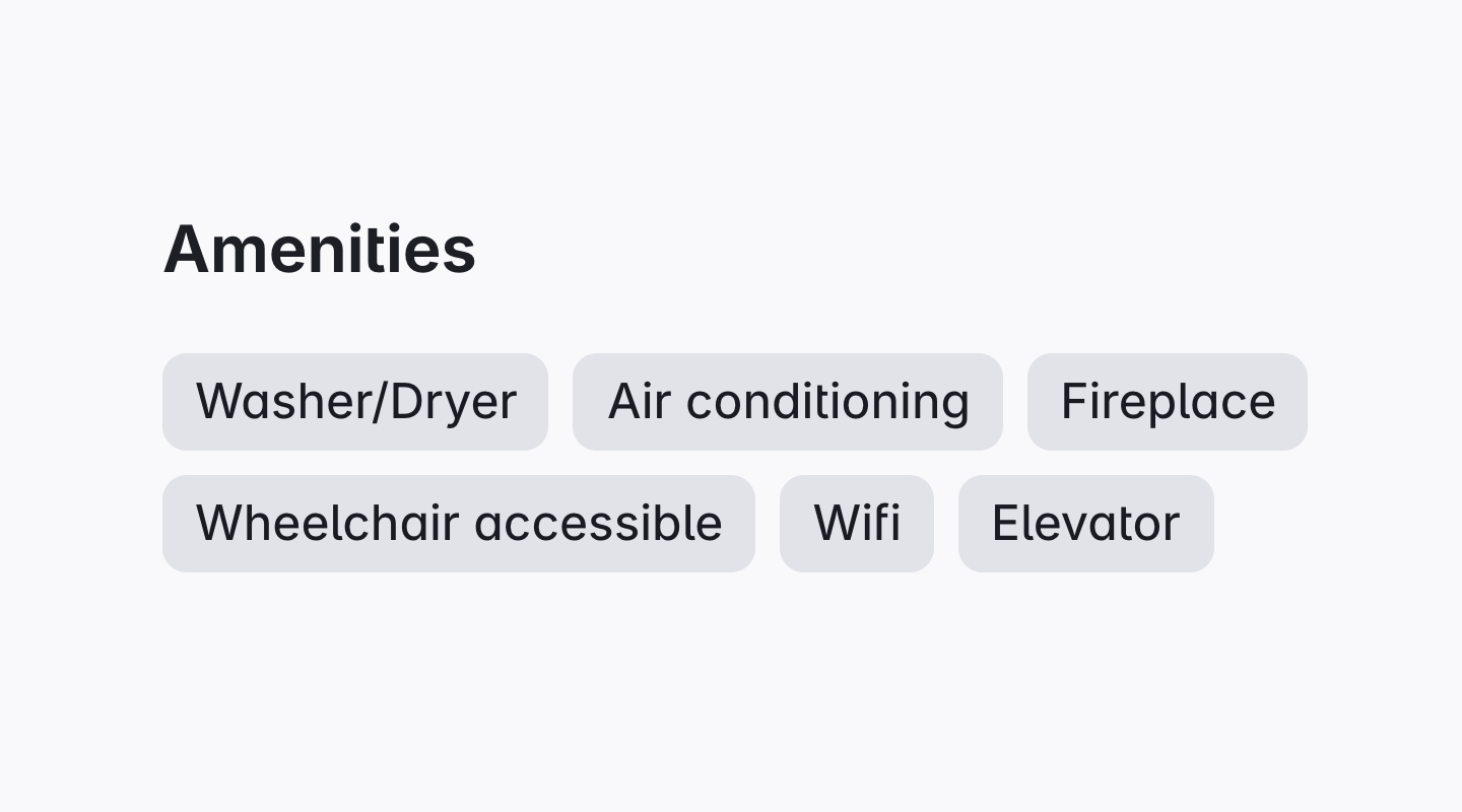 Presents a list of items as a set of small, tactile entities.
