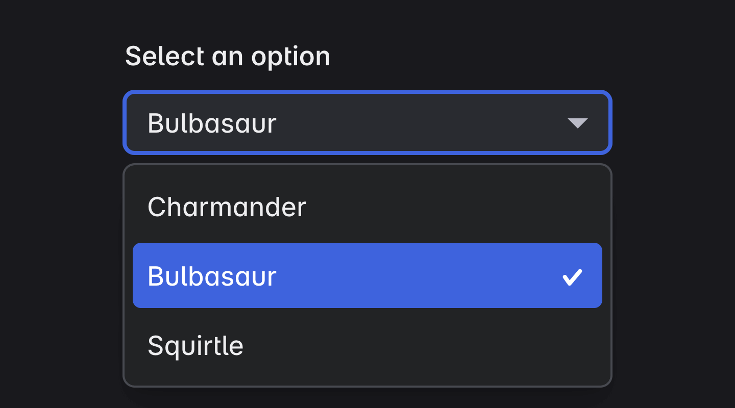 Allows the user to select one or more options using a dropdown.