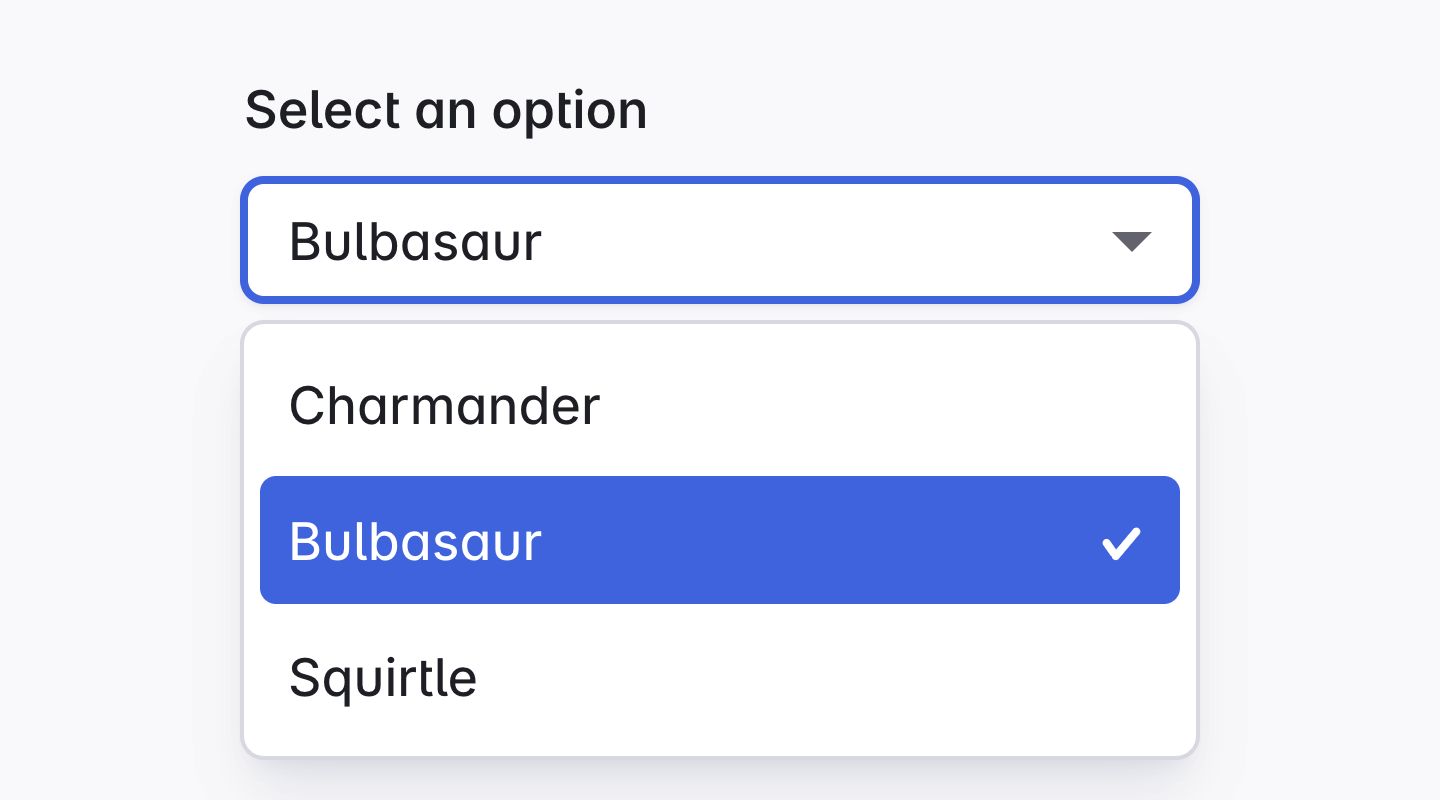 Allows the user to select one or more options using a dropdown.