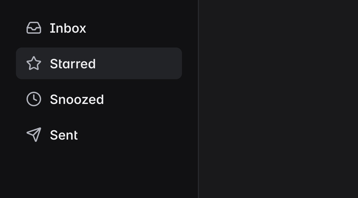 A container for content that is fixed to one side of the screen.