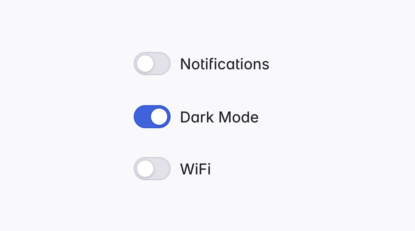 Captures boolean values as a clickable and draggable switch.