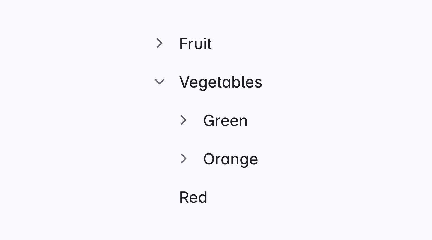 Presents hierarchical content as an expandable tree.